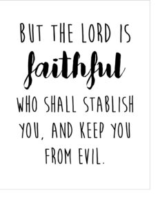 Free Printable 8x10 Scripture Verse 2 Thessalonians 3 3 Six Clever Sisters