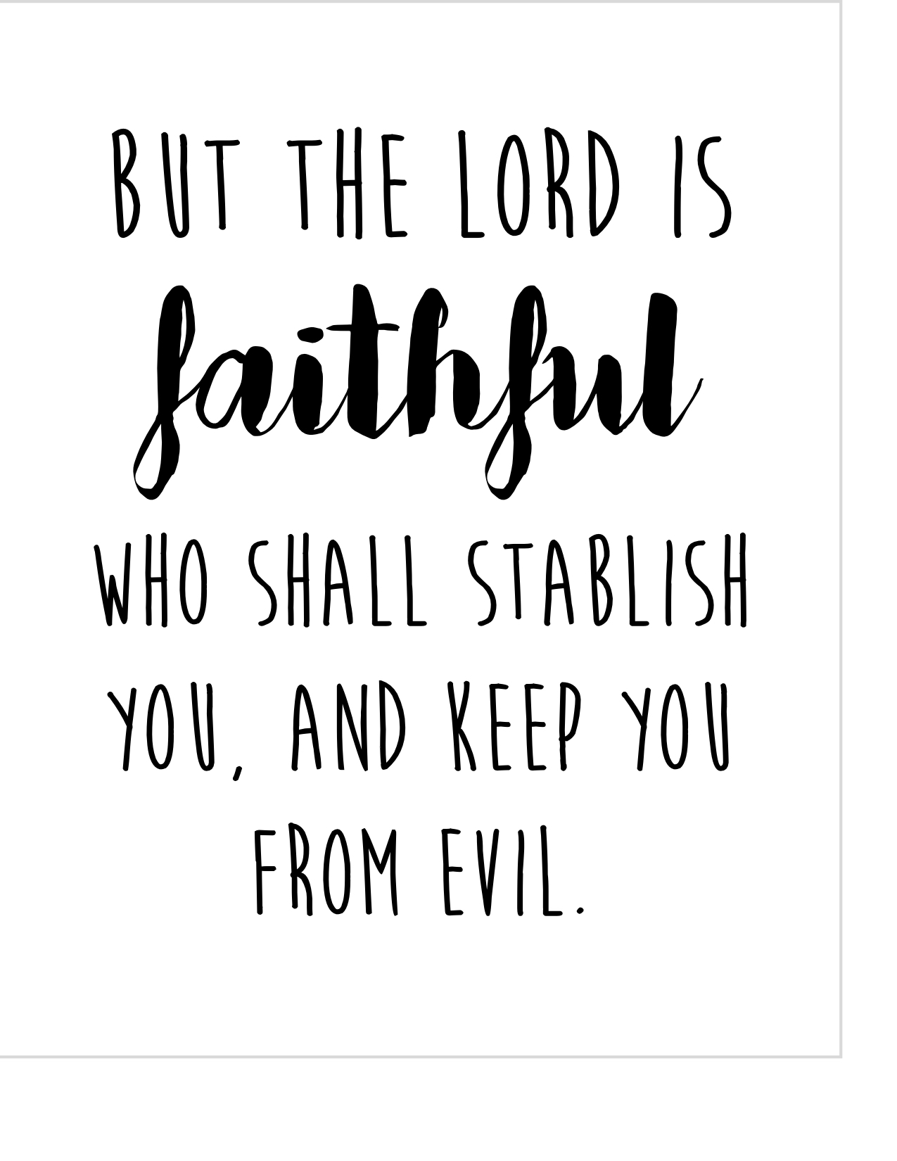 Free Printable 8x10 Scripture Verse 2 Thessalonians 3 3 Six Clever Sisters