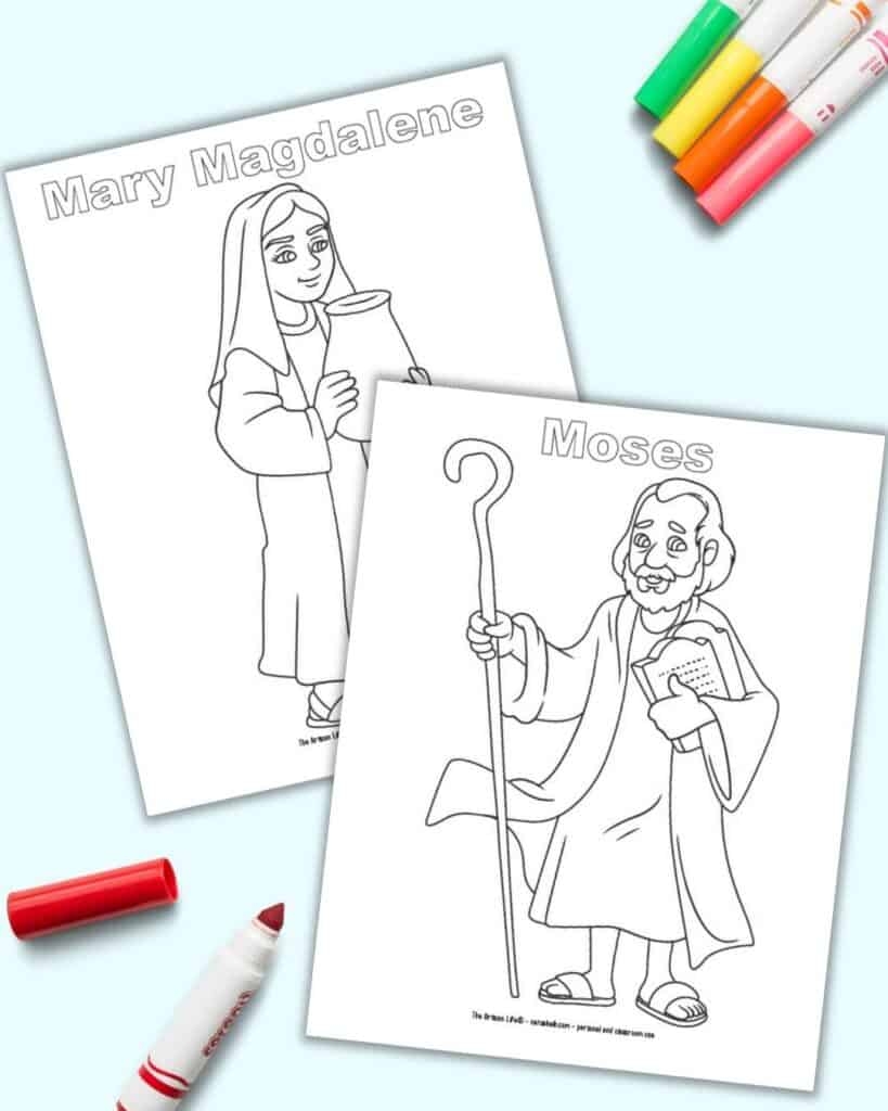 Free Printable Bible Characters for Children to Color