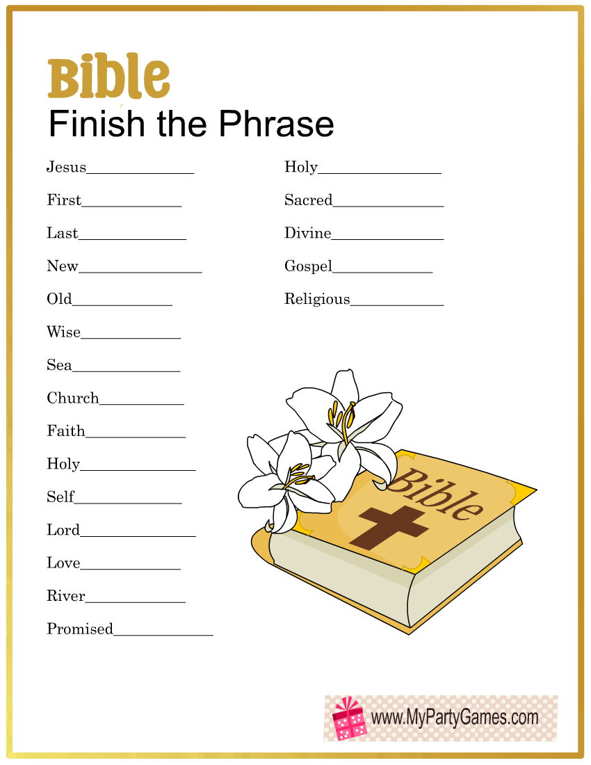 Free Printable Bible Activity Worksheets