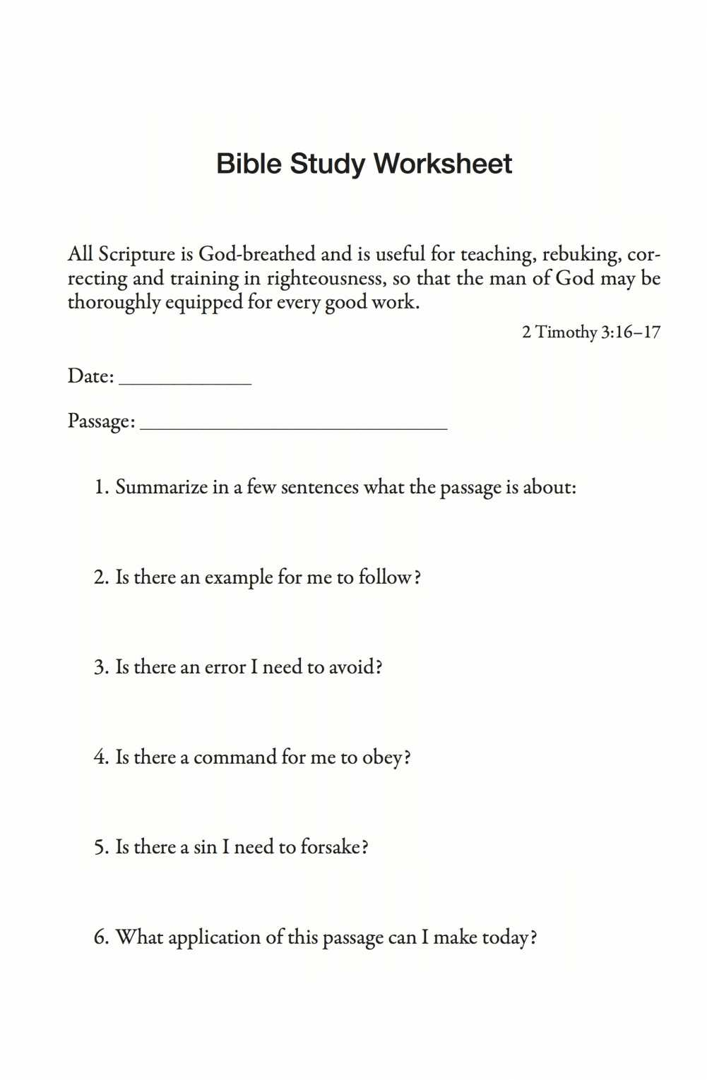 Printable Kids Bible Study Lessons