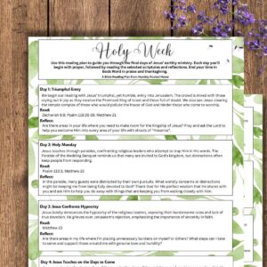 Free Printable Bible Reading Plan For Holy Week