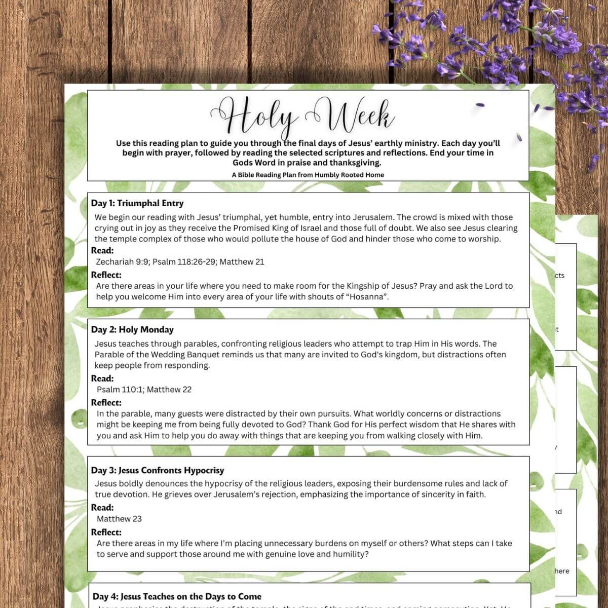 Printable Bible Reading Plan for 2025