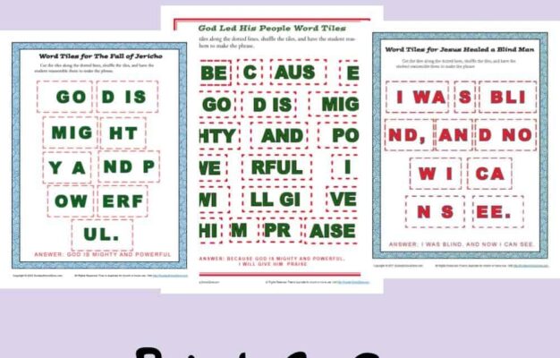 Free Printable Bible Story Word Tile Activities On Sunday School Zone