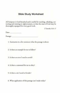 Free Printable Bible Study Lessons For Youth Worksheets Library