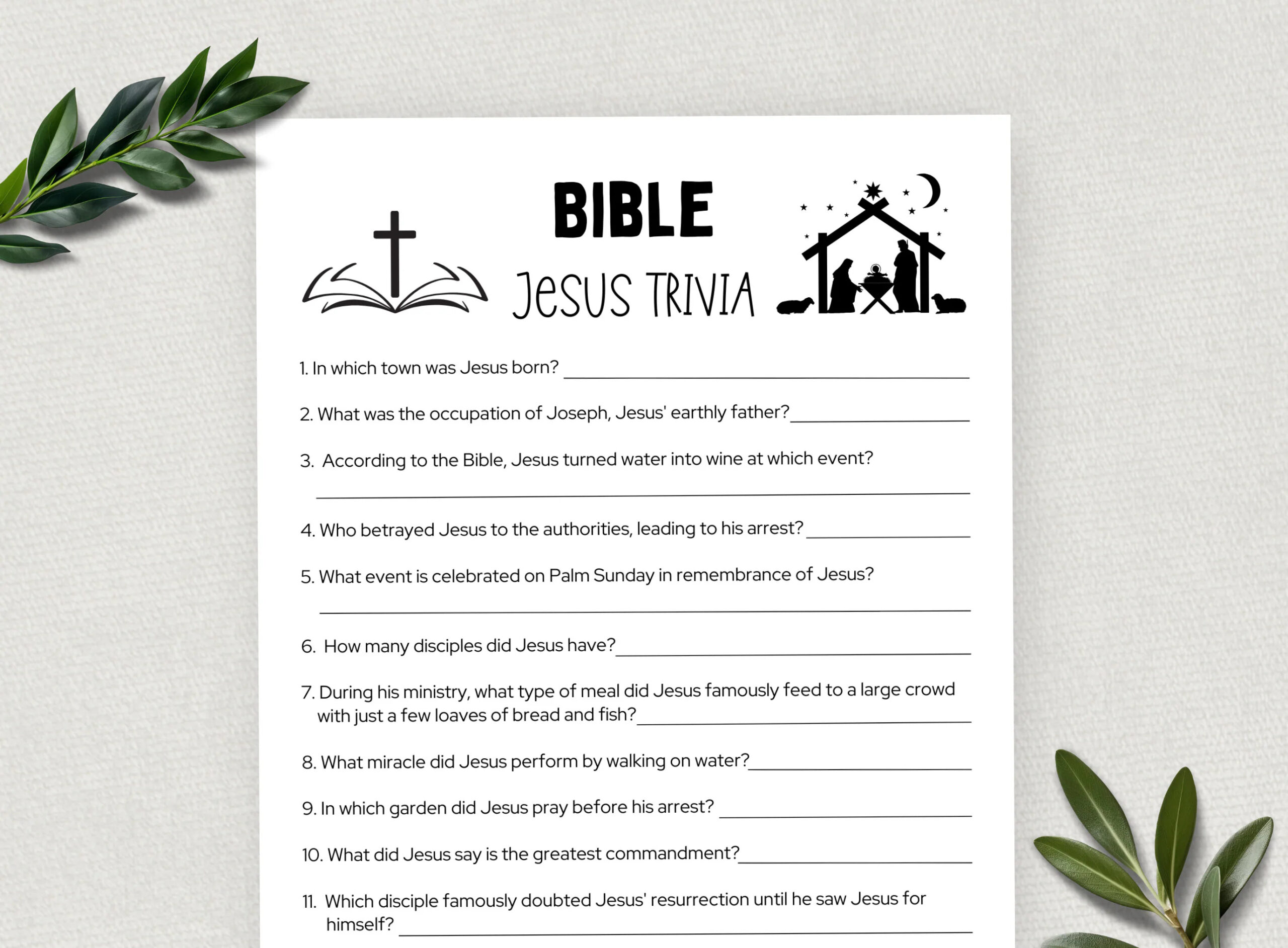 Free Printable Bible Trivia for Seniors