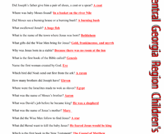 Free Printable Bible Trivia Quiz With Answer Key Worksheets Library