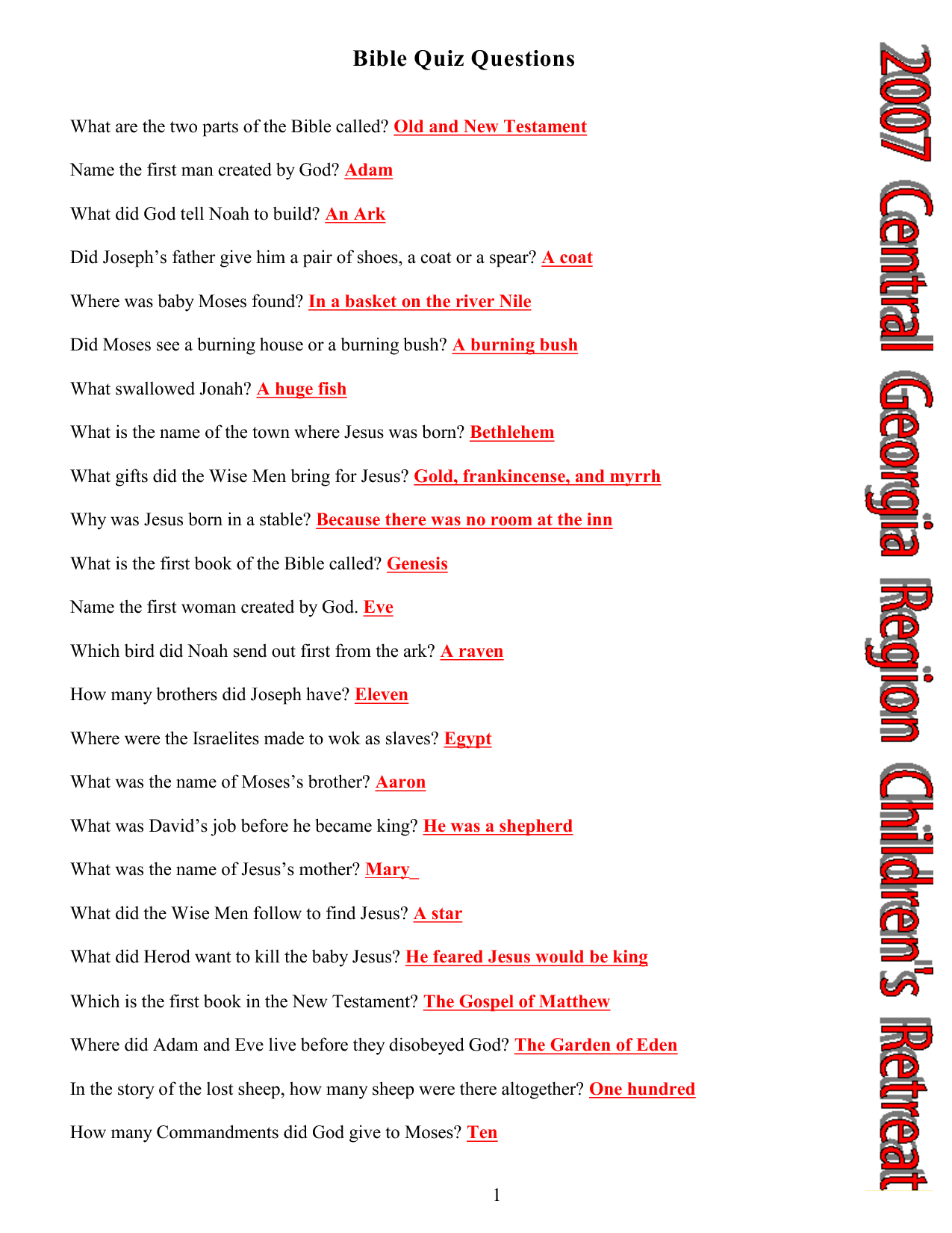 Free Printable Bible Trivia Quiz With Answer Key Worksheets Library