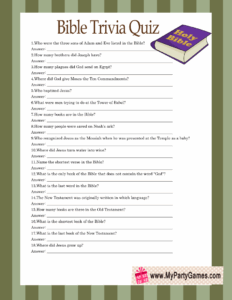 Free Printable Bible Trivia Quiz With Answer Key Worksheets Library