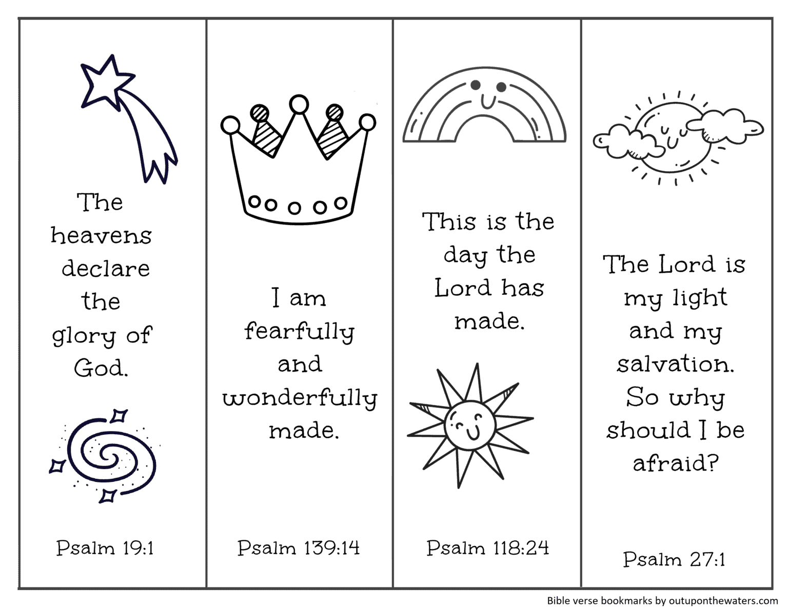 Free Printable Bible Verse Bookmarks To Color Printable Party Favors