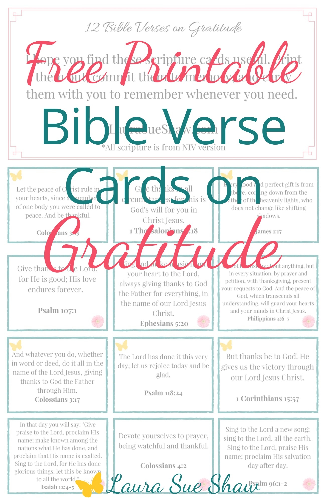 Free Printable Bible Verse Cards On Gratitude Practical Productivity With Laura Sue Shaw