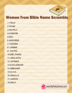 Free Printable Bible Word Scramble Puzzles
