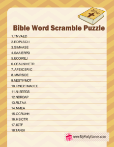 free printable bible word scramble puzzles