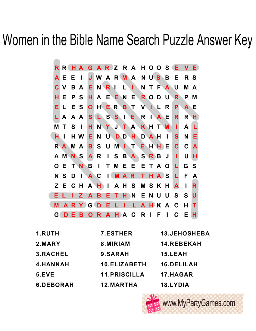 Free Printable Bible Word Search Puzzles With Answer Key