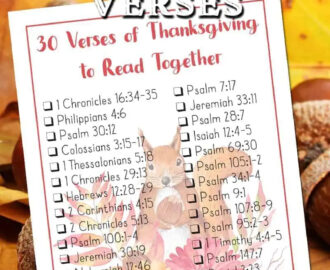 Free Printable Checklist Of 30 Beautiful Bible Verses To Read For Thanksgiving