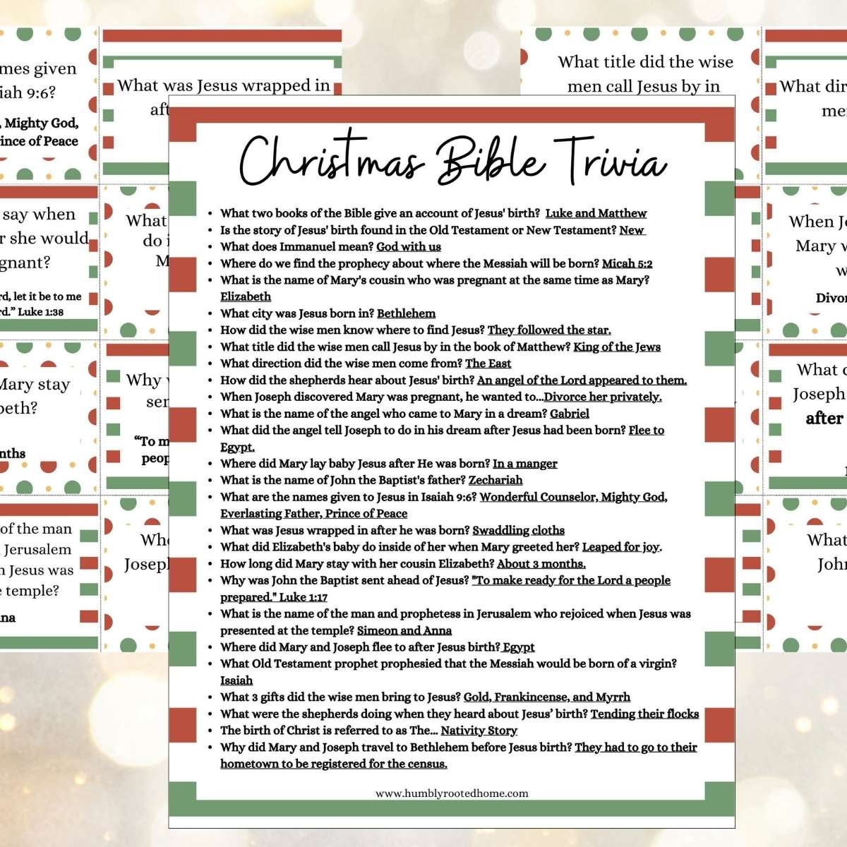 Printable Bible Questions