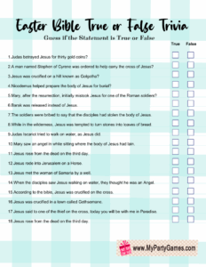 free printable easter bible true or false trivia quiz
