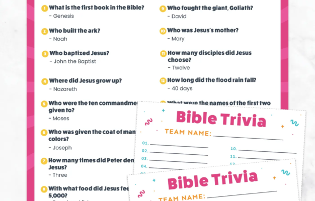Free Printable Easy Bible Trivia For Kids Favorite Printables