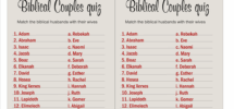 Free Printable Match The Biblical Couple Game