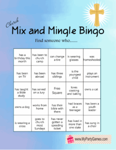 Free Printable Mix And Mingle Church Bingo