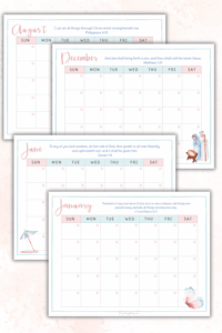 Free Printable Monthly Bible Verse Calendar