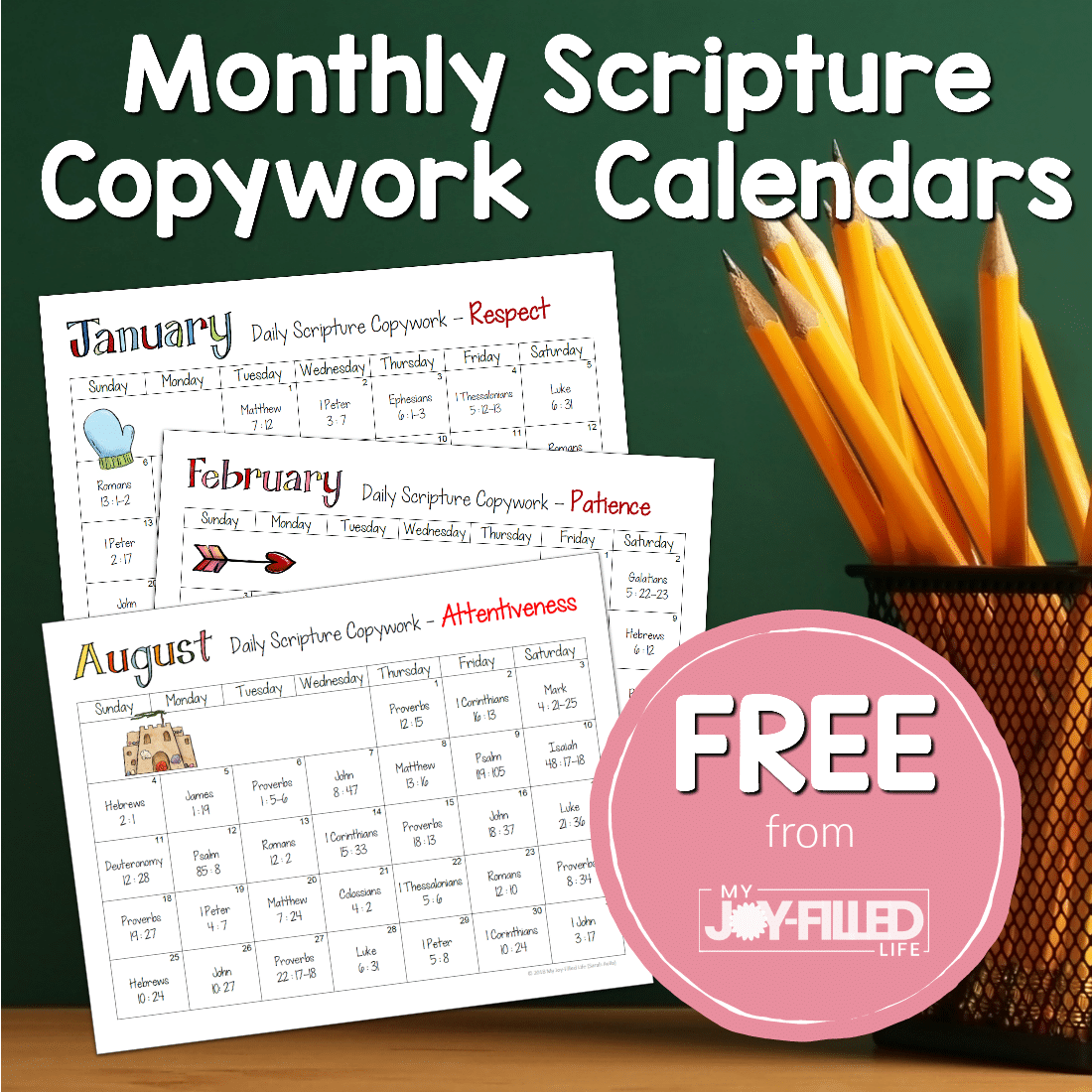 Free Printable Monthly Bible Verses