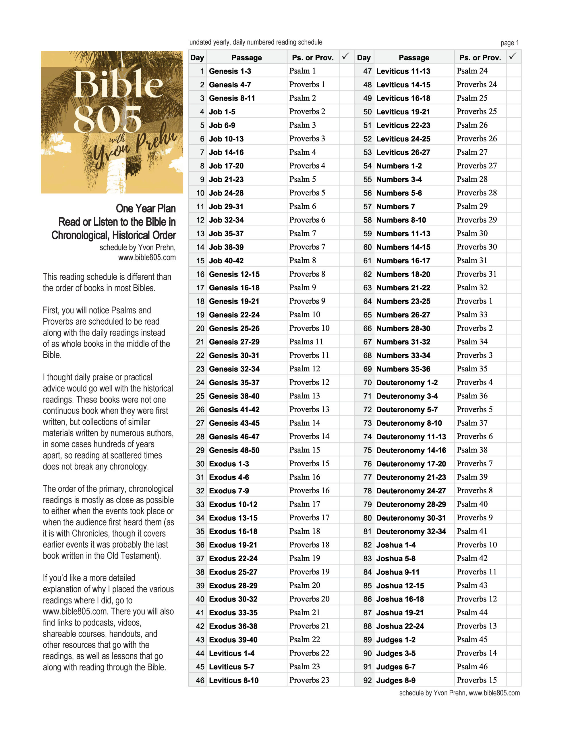 Free Printable One Year Bible Reading Plan Worksheets Library
