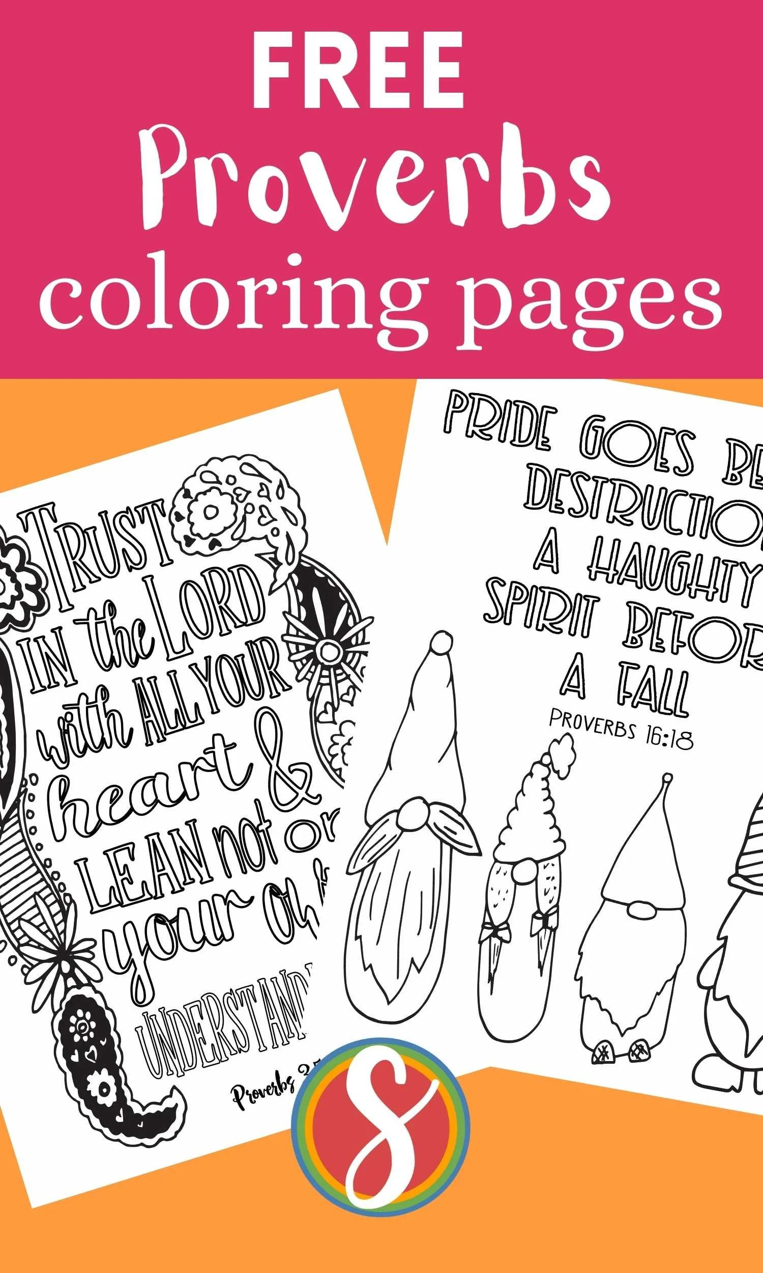 Free Proverbs Coloring Pages Stevie Doodles