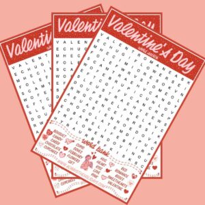 Free Valentine s Day Word Search Printable Answer Key Included