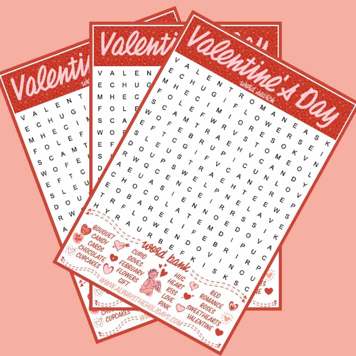 Bible Valentine Word Search Printable