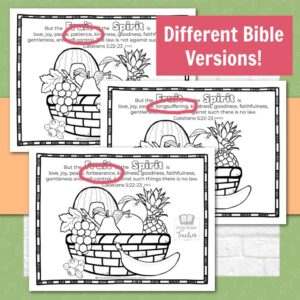 Fruit Of The Spirit Activity Page Kids Bible Teacher