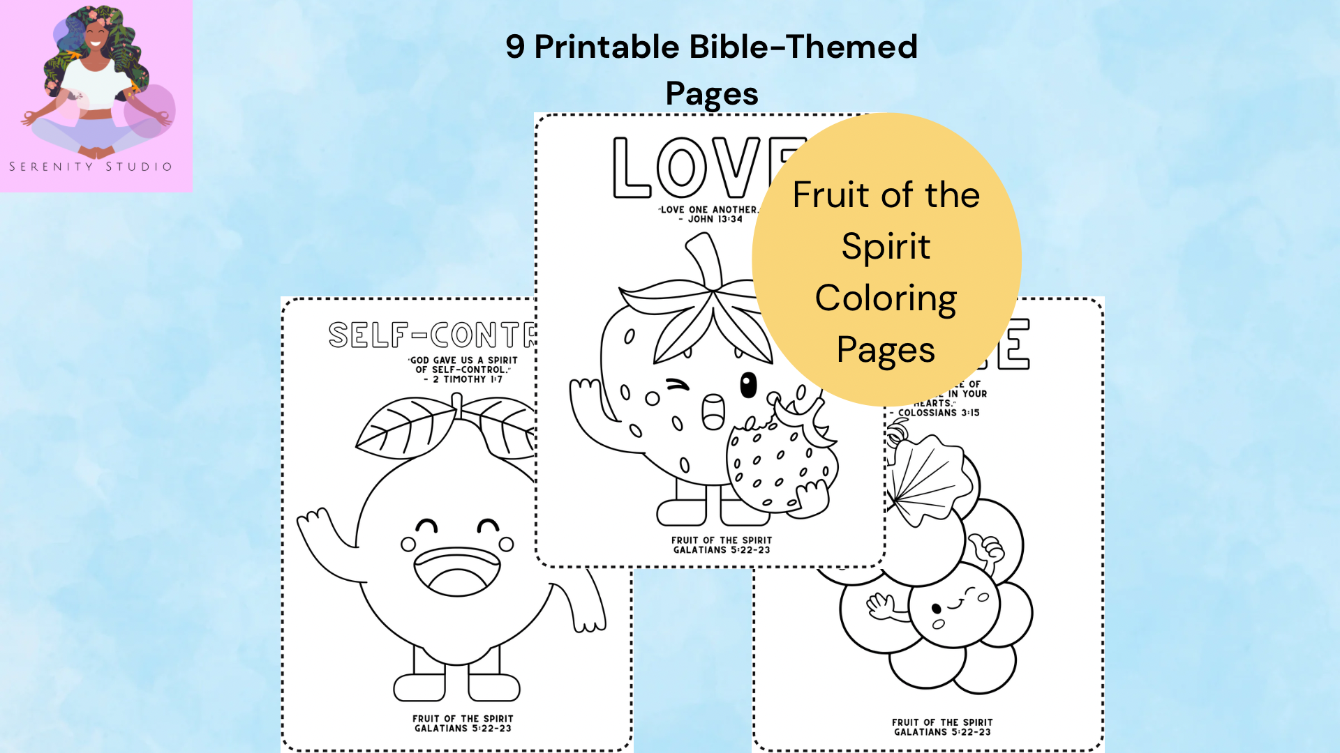 Fruit Of The Spirit Coloring Pages For Kids Bible Verse Coloring Sheets Printable Christian Activities For Sunday School Homeschool Or VBS Classful