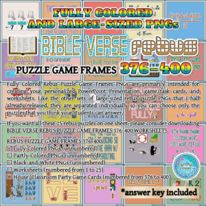Fully Colored BIBLE VERSE Rebus Puzzle Game Frames 376 400 PNGs Made By Teachers