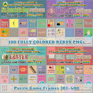 Fully Colored Rebus Puzzle Game Frames 301 400 PNGs Made By Teachers
