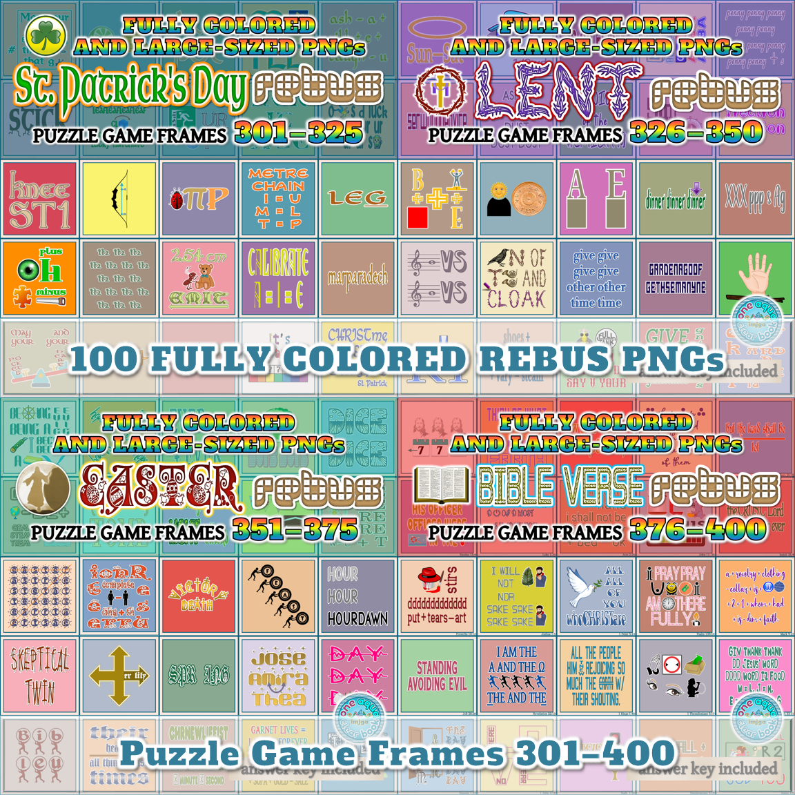 Fully Colored Rebus Puzzle Game Frames 301 400 PNGs Made By Teachers
