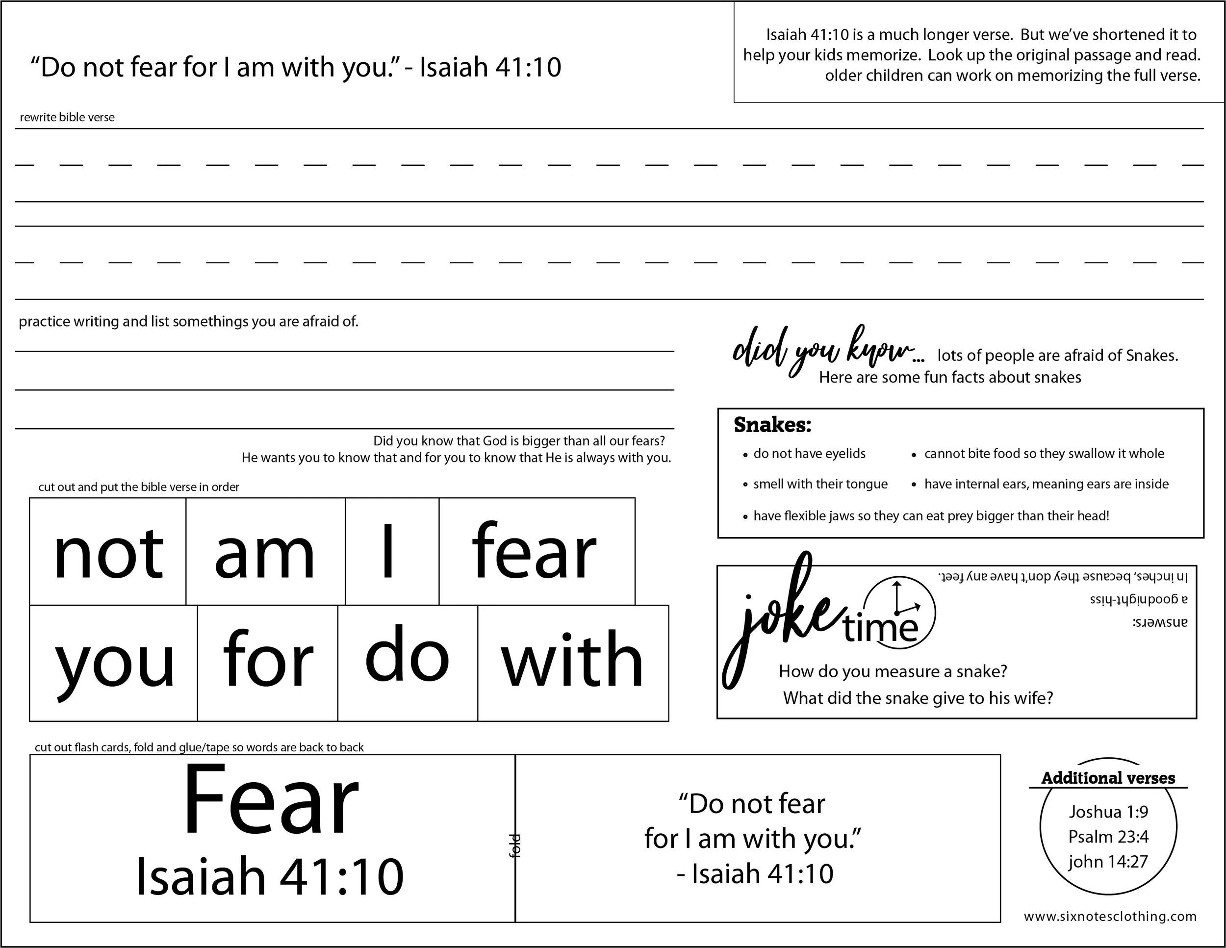 Fun Bible Verse Worksheets For Kids Six Notes Clothing