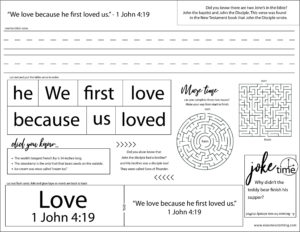 Fun Bible Verse Worksheets For Kids Six Notes Clothing