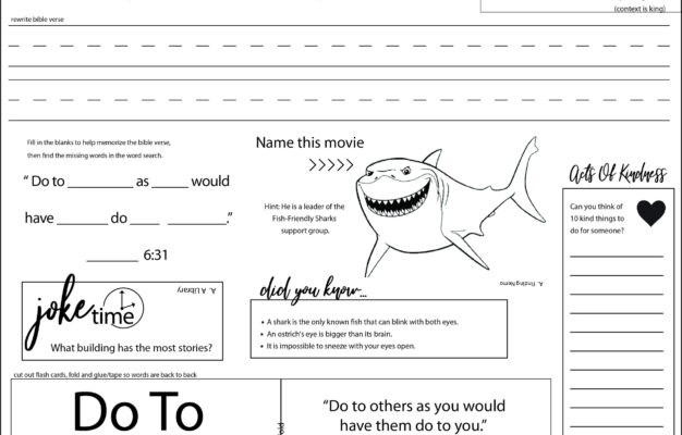 Fun Bible Verse Worksheets For Kids Six Notes Clothing