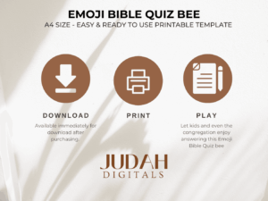 Fun Emoji Bible Quiz Printable Activity For Sunday School Bible Study PDF A4 Digital Download By Judahberin Raket PH