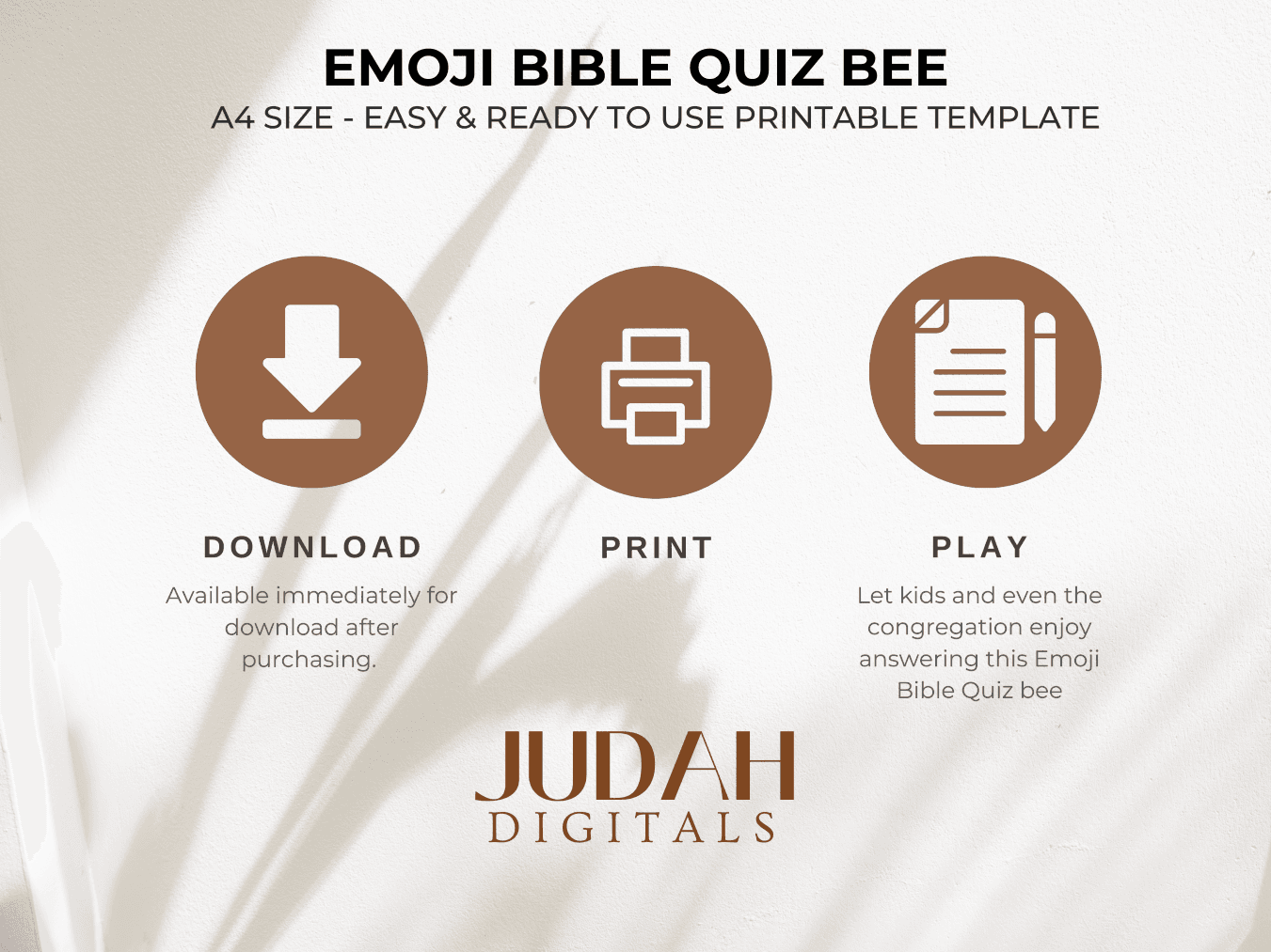 Fun Emoji Bible Quiz Printable Activity For Sunday School Bible Study PDF A4 Digital Download By Judahberin Raket PH