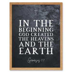 Genesis 1 1 In The Beginning GOD Created The Heavens And The Earth Christian Bible Verse Quote Scripture Typography Unframed Wall Art Print Poster Home Decor Premium Walmart