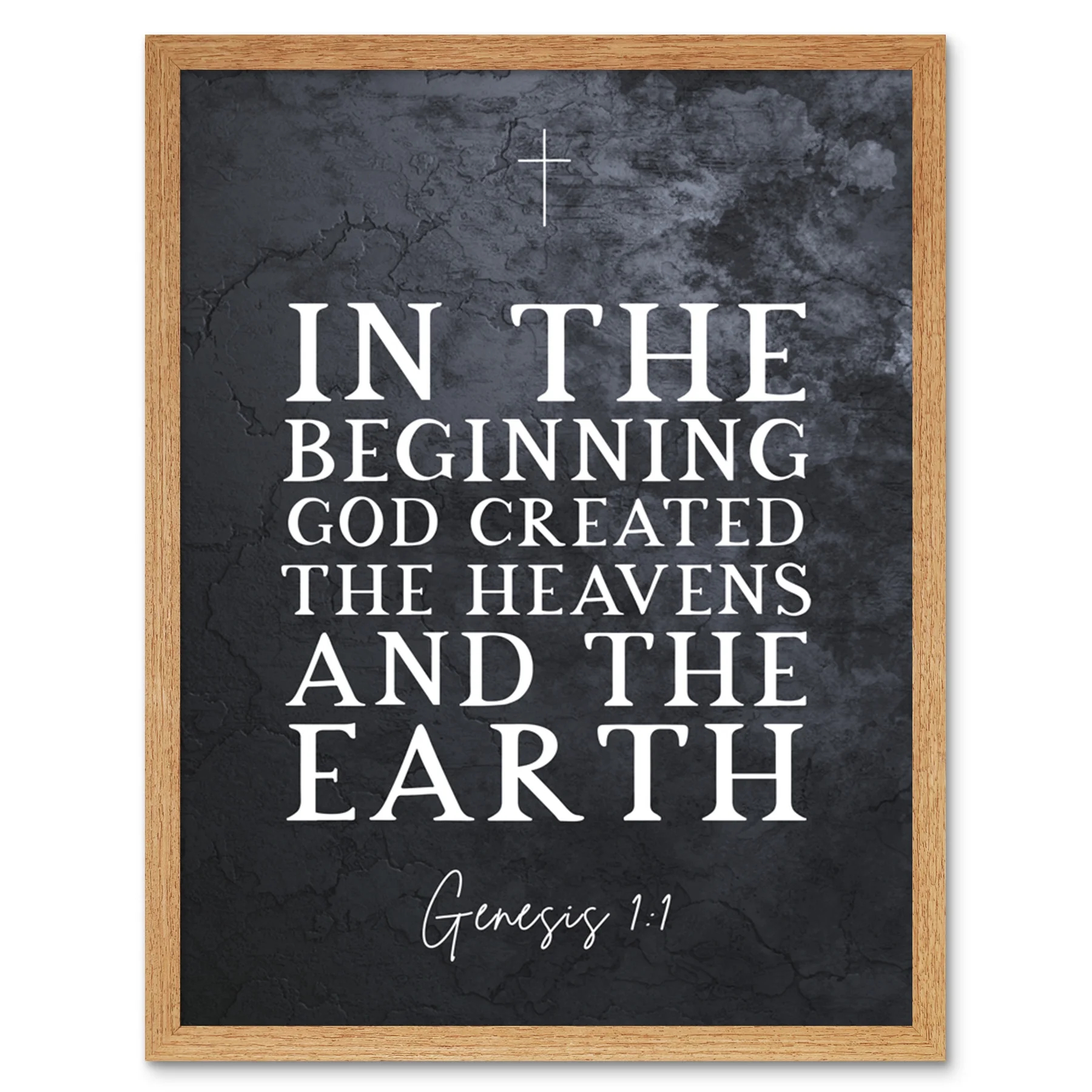 Genesis 1 1 In The Beginning GOD Created The Heavens And The Earth Christian Bible Verse Quote Scripture Typography Unframed Wall Art Print Poster Home Decor Premium Walmart