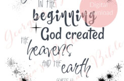 Genesis 1 1 In The Beginning Printable Bible Verse Design Etsy