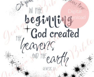 Genesis 1 1 In The Beginning Printable Bible Verse Design Etsy