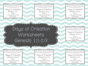 Genesis 1 2 3 Days Of Creation Memory Verse Tracing And Handwriting Worksheets Preschool 5th Grade Bible Study And Penmanship ZIP File Etsy