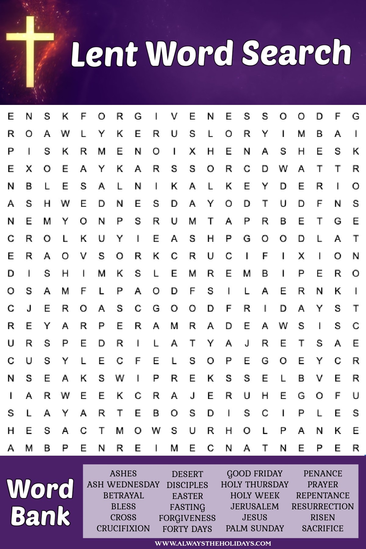 Bible Word Find Printable