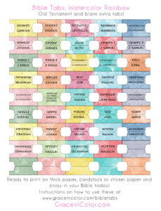 gic bible tabs ot watercolor grace in color