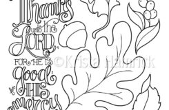 Give Thanks Autumn Leaves Coloring Page 8 5X11 Bible Journaling Tip in 6X8