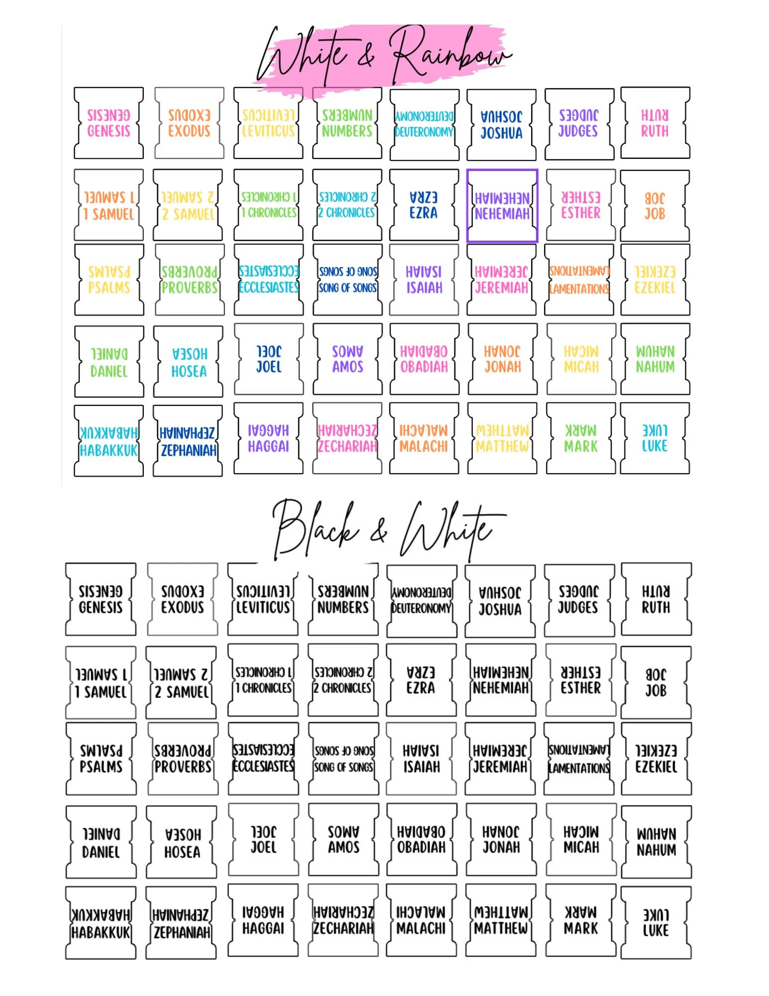 Glossy Vinyl Bible Tabs With Placement Guide For Bible Study Etsy