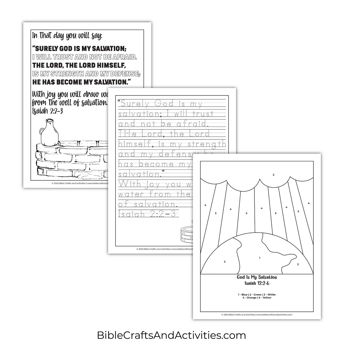 God Is My Salvation Activity Pages Bible Crafts Shop